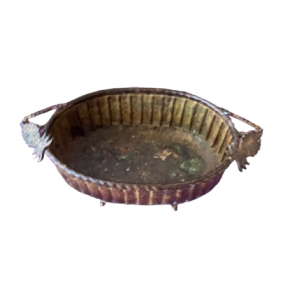 Vintage copper footed bowl.